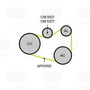 Ролик приводного ремня для автомобилей VW Transporter T5 (03-) 1.9d/2.0d [EA180] (с натяжным механизмом) - CM 5377 - 2