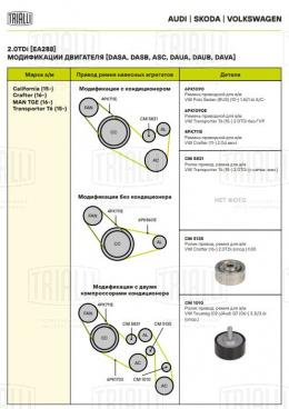 Ролик приводного ремня для автомобилей VW Crafter (16-)/Audi A6 C6 (04-) 2.0TDi (опорный) h30 - CM 5135 - 9