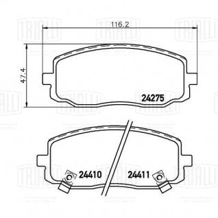 Колодки тормозные дисковые передние для автомобилей Kia Picanto (04-) / Hyundai i10 (04-) - PF 4245 - 1
