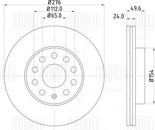 Диск тормозной передний для автомобилей Skoda Octavia A7 (13-) / Volkswagen Jetta (11-) d=276 - DF 084310 - 2
