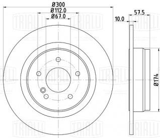 Диск тормозной для автомобилей Mercedes C (W204) (07-) задний d=300 - DF 150114 - 2