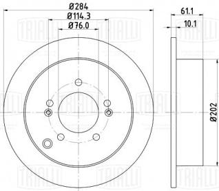 Диск тормозной задний для автомобилей Kia Sportage III (10-)/Hyundai iX 35 (09-) d=284 - DF 084814 - 1