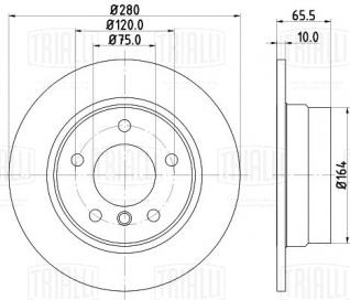 Диск тормозной задний для автомобилей BMW 1 (E81) (04-) d=280 - DF 190336 - 2