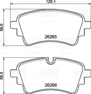 Колодки тормозные дисковые задние для автомобилей Audi A4 (B9) (17-)/A6 (18-) 129x59 - PF 4475 - 2