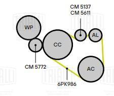Ролик приводного ремня для автомобилей BMW 1 F20 (11-)/3 (F30) (11-) 1.6i [N13] (только ролик натяжителя) генератора - CM 5611 - 2