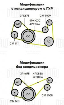 Ролик привод. ремня для автомобилей Nissan Note (04-)/Micra (02-) 1.0i/1.2i/1.4i [CR]/Almera N15 (95-) 1.6i [GA16] (натяжной) генератора (CM 1409) - CM 1409 - 2
