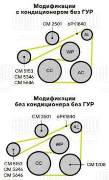 Ролик привод. ремня для автомобилей Mazda 3 (08-) 1.6i MZR (с натяж. мех.) (CM 5153) - CM 5153 - 2