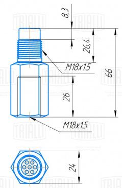 Эмулятор (обманка) датчика кислорода прямой L=50мм - EMC 0181 - 1