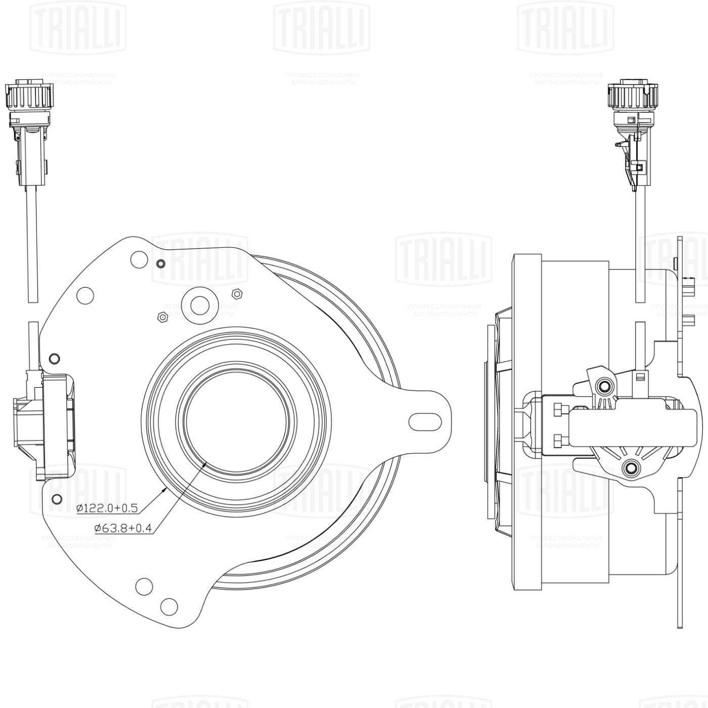 Муфта выключения сцепления для автомобилей VOLVO FM (05-)/FE (06-); RENAULT  Kerax/Premium 2 (05-)/ C/D/K/T (13-) (ПГУ) CT 120 | автозапчасти Trialli