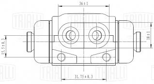 Цилиндр тормозной задний для автомобилей Ford Escort (81-)/Sierra (82-) левый/правый d=22.2мм - CF 0550 - 2