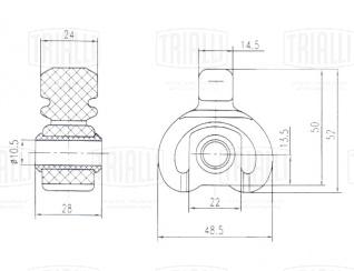 Подвес (подушка) глушителя для автомобилей Renault Kangoo (97-)/Megane (97-) (1 шт.) - RM 0170 - 3