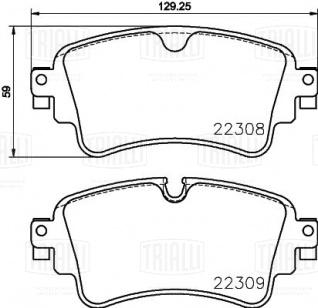 Колодки тормозные дисковые задние для автомобилей Audi A4 (B9) (17-)/A5 (16-)/Q5 (17-) - PF 4349 - 2