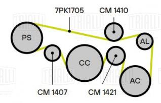 Ролик привод. ремня для автомобилей Nissan Teana (08-) 2.5i/3.5i (опорный нижний) (CM 1421) - CM 1421 - 2