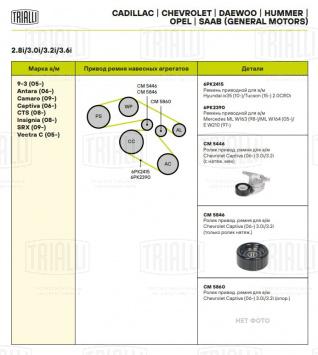 Ролик приводного ремня для автомобилей Chevrolet Captiva (06-) 3.0i/3.2i с натяжным механизмом - CM 5446 - 2