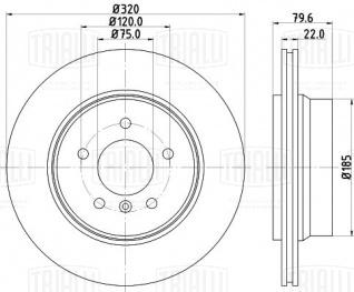 Диск тормозной для автомобилей BMW X3 (E83) (04-) задний d=320 - DF 263919 - 2