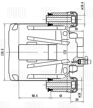 Суппорт тормозной для автомобилей Fiat Ducato (Sollers-RUS) (02-) (230; 244) задний левый d=46мм - CF 162161 - 3