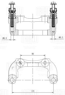 Скоба переднего тормозного суппорта для автомобилей Лада 2108 - CF 350147 - 2