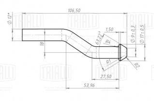Кронштейн заднего дополнительного глушителя для автомобилей Лада 2170 Priora L=106,5мм - EMB 0103 - 1
