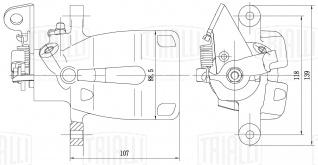 Суппорт тормозной для автомобилей Renault Scenic I (96-)/Megane Scenic I (96-) задний правый d=34мм - CF 350139 - 3