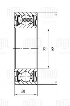 Подшипник приводного вала переднего для автомобилей Nissan Qashqai J10 (06-) - CT 1128 - 