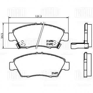 Колодки тормозные дисковые передние для автомобилей Honda Civic V (01-) / Civic VI (95-) / Jazz (02-) - PF 4216 - 1