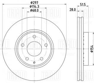 Диск тормозной передний для автомобилей Mazda CX-5 (12-) / (17-) / 6 (12-) d=297 (окрашенный) - DF 084512 - 