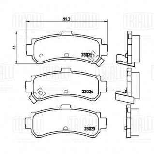 Колодки тормозные дисковые задние для автомобилей Nissan Almera (N15) (95-) - PF 4079 - 1