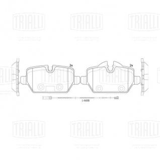 Колодки тормозные дисковые для автомобилей BMW 1 (E81/87) (04-) / 3 (E90) (05-) / Mini Countryman (10-) задние в комплекте с датчиком - PF 4136 - 1