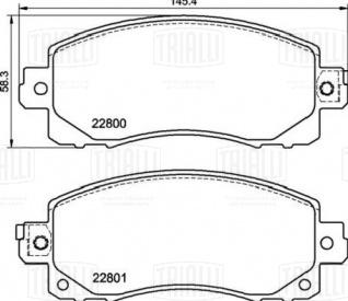 Колодки тормозные дисковые передние для автомобилей Subaru XV (17-) - PF 4017 - 2