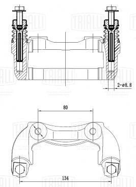 Скоба переднего тормозного суппорта для автомобилей Лада 2112 (R14) - CF 350145 - 2