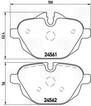 Колодки тормозные дисковые задние для автомобилей BMW 5 (F10) (10-) / X3 (F25) (10-) (в комплекте с датчиком) - PF 4012 - 1