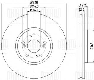 Диск тормозной для автомобилей Honda Accord (08-) передний d=320 - DF 230111 - 2