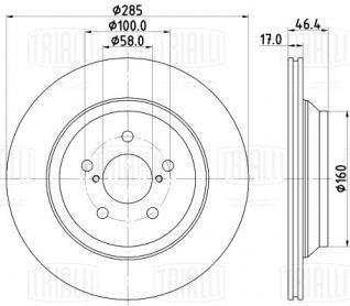 Диск тормозной задний для автомобилей Subaru XV (17-) d=285 - DF 220111 - 2