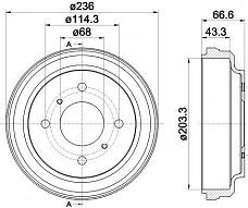 Барабан тормозной для автомобилей Nissan Almera Classic (B10) (06-) d=203