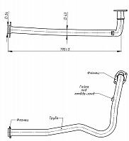 Труба приёмная для автомобилей Лада 2123 (04-) 1.7i ЕВРО-2 (алюминизированная сталь)
