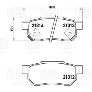 Колодки тормозные дисковые задние для автомобилей Honda Jazz (08-) / Civic  (91-) - PF 4031 - 1