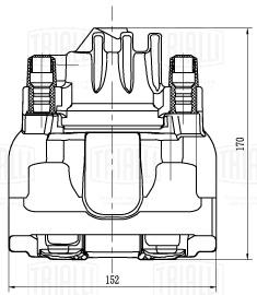 Суппорт тормозной для автомобилей Volvo S60 (00-)/S80 (98-)/XC70 (00-) передний левый d=57мм - CF 002278 - 3