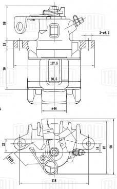 Суппорт тормозной для автомобилей VW Polo IV (01-) задний левый d=34мм - CF 182013 - 3