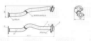 Труба приёмная для автомобилей Nissan X-Trail T30 (01-) 2.0i/2.5i (алюминизированная сталь) - ERP 2020 - 