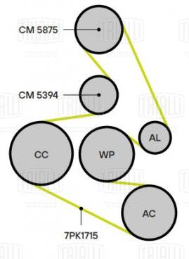 Ролик приводного ремня для автомобилей Honda Accord (08-) 2.4i [K24Z3] (опорный) - CM 5875 - 3