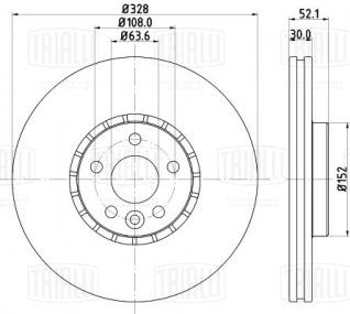 Диск тормозной передний для автомобилей Volvo XC 60 (08-) d=328 - DF 106115 - 2