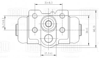 Цилиндр тормозной задний для автомобилей Honda CR-V (95-)/HR-V (98-) левый d=20.6мм - CF 0551 - 2