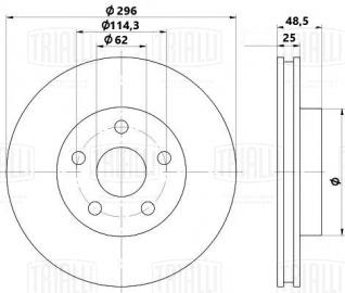 Диск тормозной передний для автомобилей Geely Coolray (18-) d=296 окрашенный - DF 105111 - 2