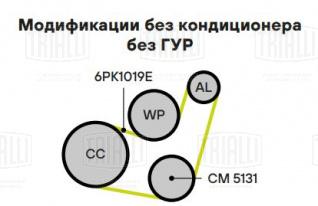 Ролик приводного ремня для автомобилей Ford Focus II (05-) 1.4i/1.6i/1.8i/2.0i (опорный) (ребристый) - CM 5131 - 3
