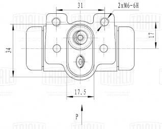 Цилиндр тормозной задний для автомобилей Honda Civic VII (00-) правый d=19мм - CF 2547 - 2