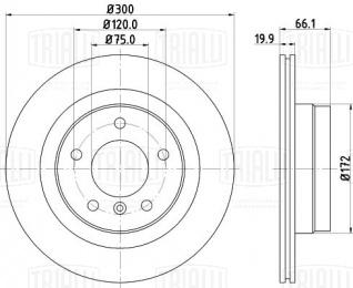 Диск тормозной для автомобилей BMW 3 (E90/91/92/93) (05-)/ 1 (E81/87) (04-) задний d=300 - DF 261005 - 2