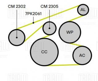 Ролик приводного ремня для автомобилей Honda Civic (06-)/Accord (08-) 1.8i/2.0i [R18; R20] (опорный) (CM 2302) - CM 2302 - 2