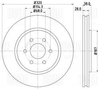 Диск тормозной передний для автомобилей Nissan Pathfinder (05-) d=320 - DF 140112 - 2
