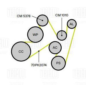 Ролик приводного ремня для автомобилей VW Touareg (02-)/Audi Q7 (06-) 3.2i/3.6i (опорный) - CM 1010 - 2