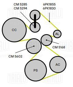 Ролик привод. ремня для автомобилей BMW 3 (E90) (05-) 3.0i [N54] генератора (только ролик натяжителя) (CM 5294) - CM 5294 - 2